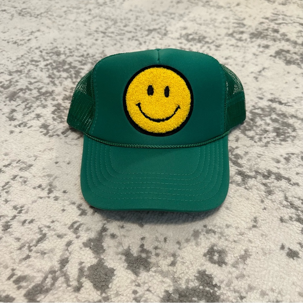 Local Beach Green Smiley Patch Trucker Hat